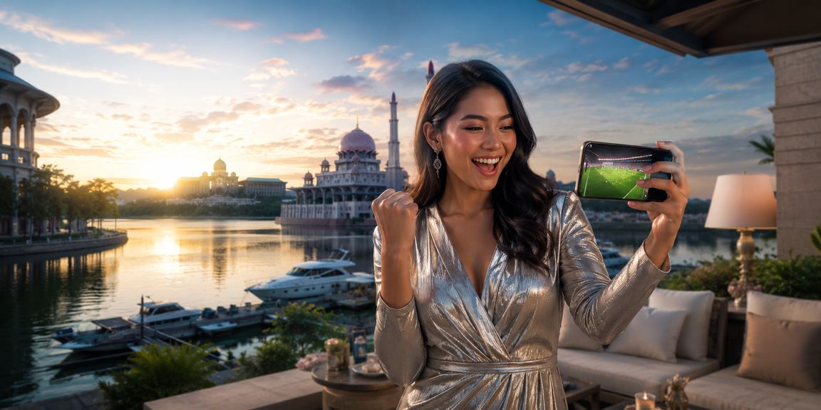 Pengguna Putrajaya menggunakan telefon pintar untuk mengakses E-Sukan bantuan88